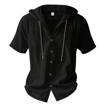 Men's Cotton Linen Short Sleeve Casual Shirt