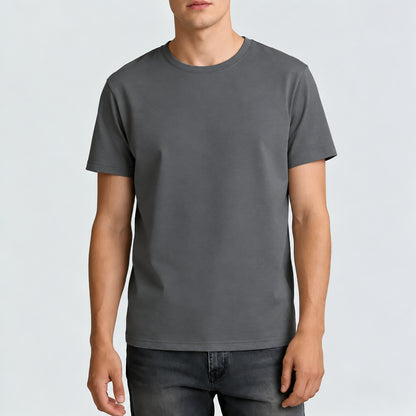 Men’s Dark Grey Cotton Crew Neck T-Shirt
