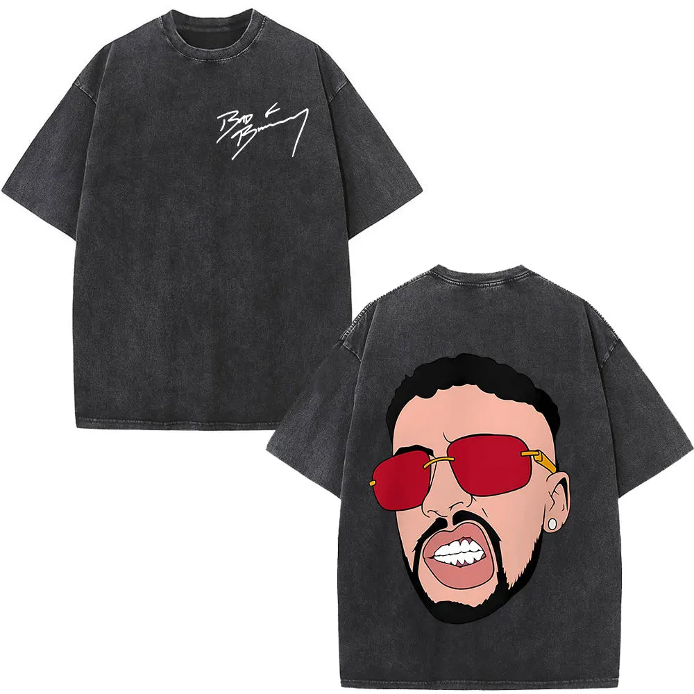 Graphic Print Washed Vintage Oversized Tee