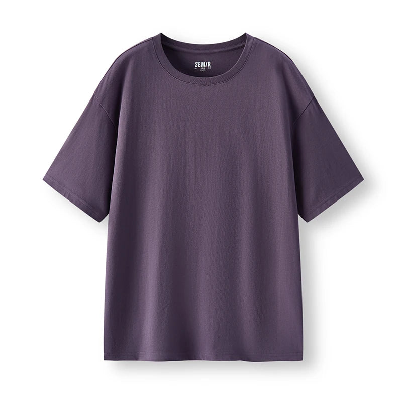 Men’s Purple Cotton Crew Neck T-Shirt
