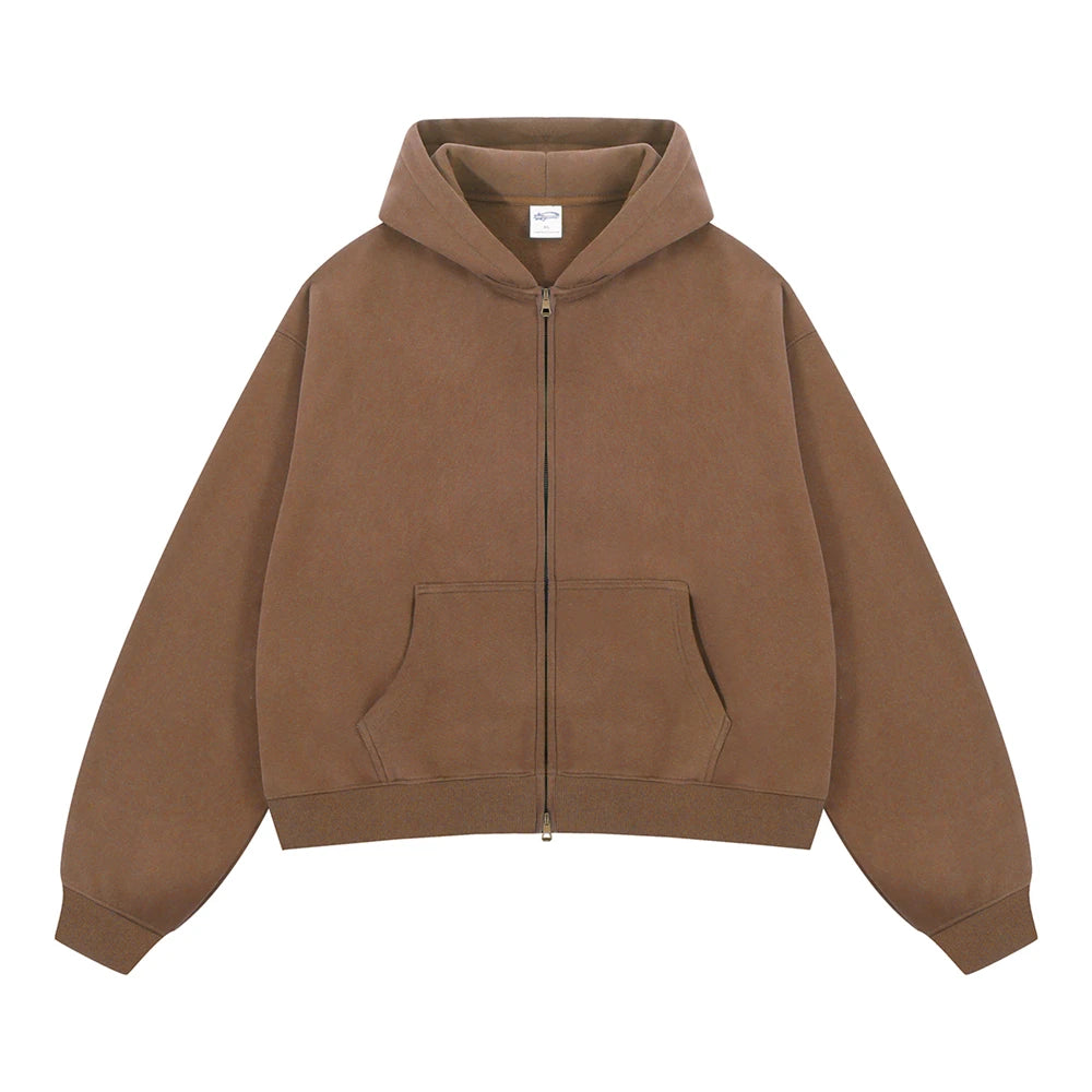 Men's Fleece Boxy Zip-Up Hoodie