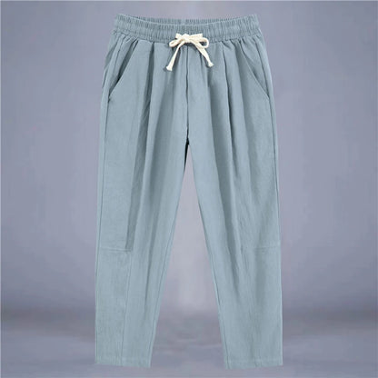 Men's Cotton Loose Fit Straight Leg Drawstring Pants