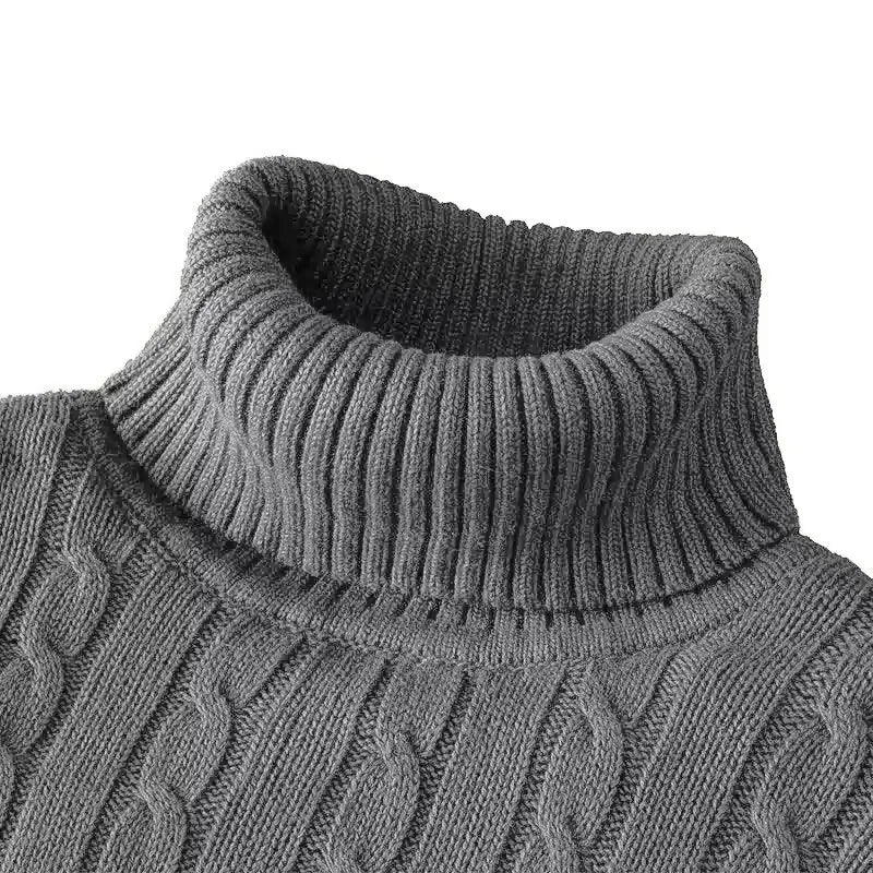 Men's Turtleneck Rollneck Knitted Sweater | Warm Casual Winter Jumper