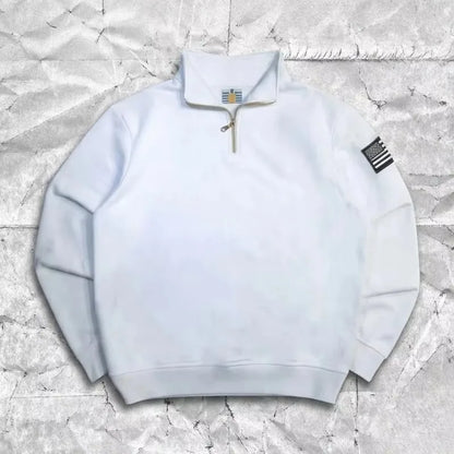 Unisex Retro Quarter-Zip Cotton Sweatshirt