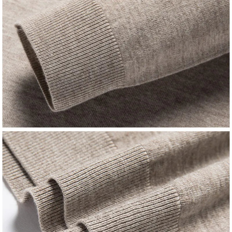 Men’s Beige Knitted Polo Shirt