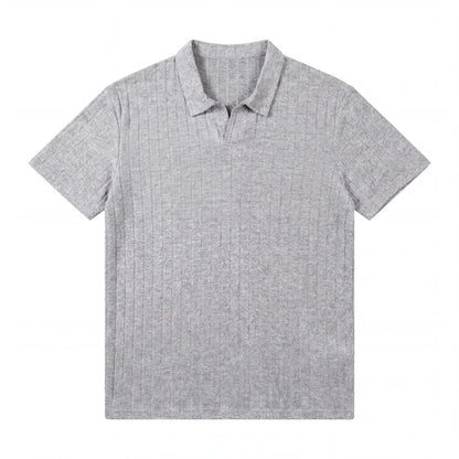 Men's Ribbed Knit Polo Shirt