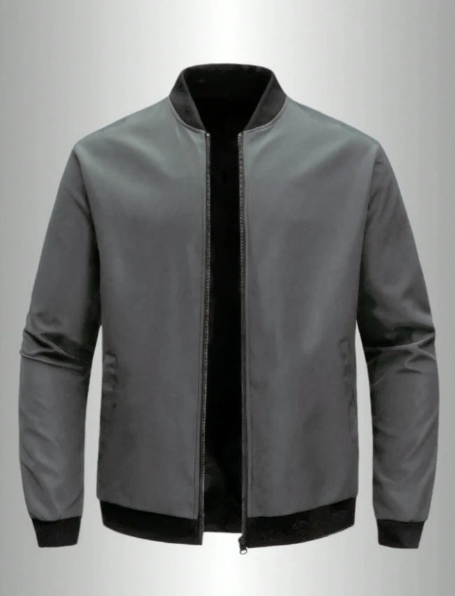 Men's Baseball Collar Jacket | Casual Lightweight Zip-Up Coat