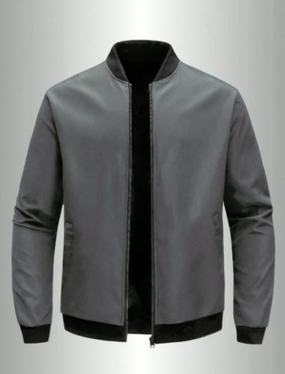 Men's Baseball Collar Jacket | Casual Lightweight Zip-Up Coat