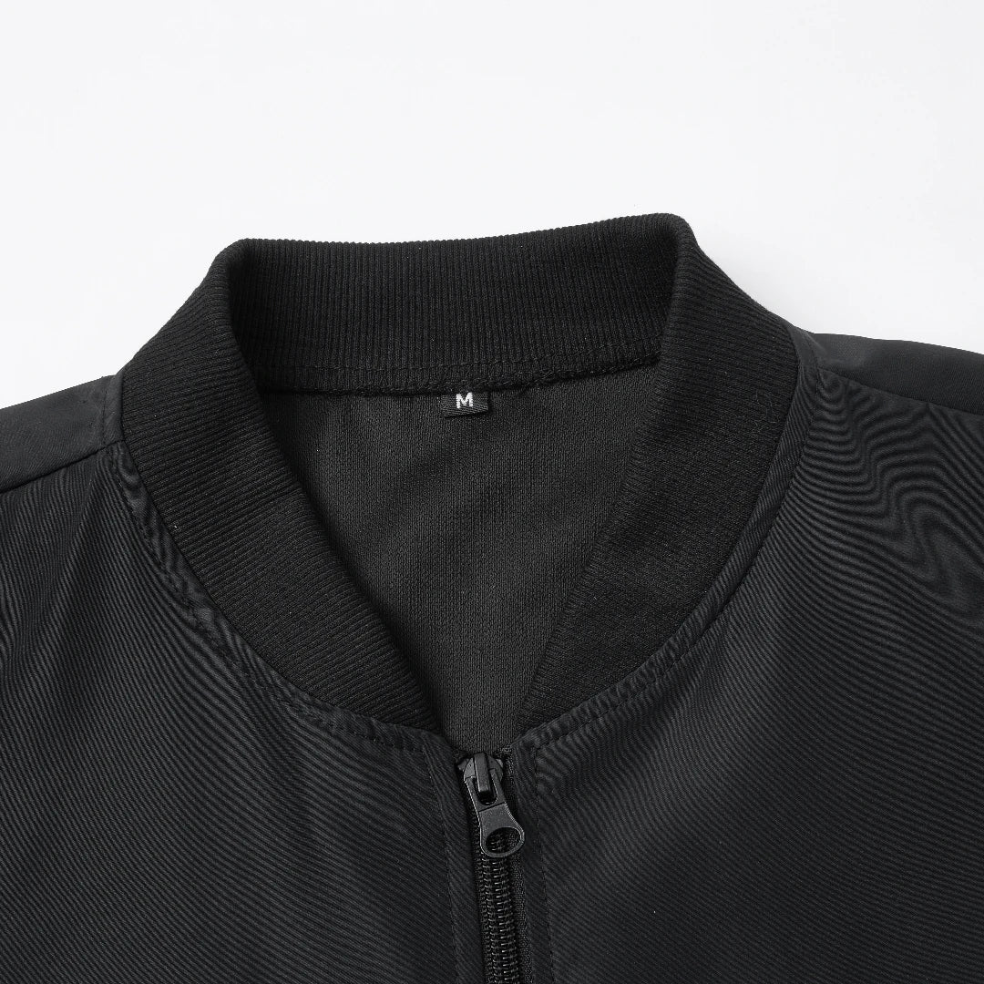 Men's Baseball Collar Jacket | Casual Lightweight Zip-Up Coat