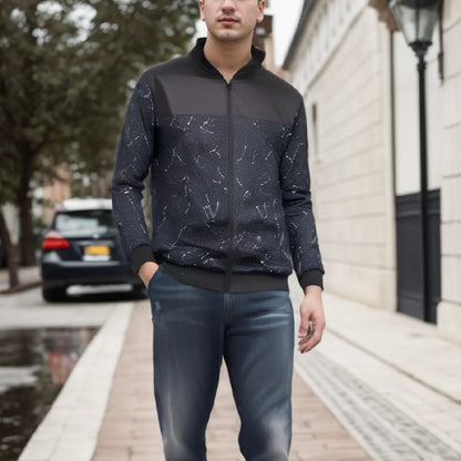 Men's Baseball Collar Jacket | Casual Lightweight Zip-Up Coat