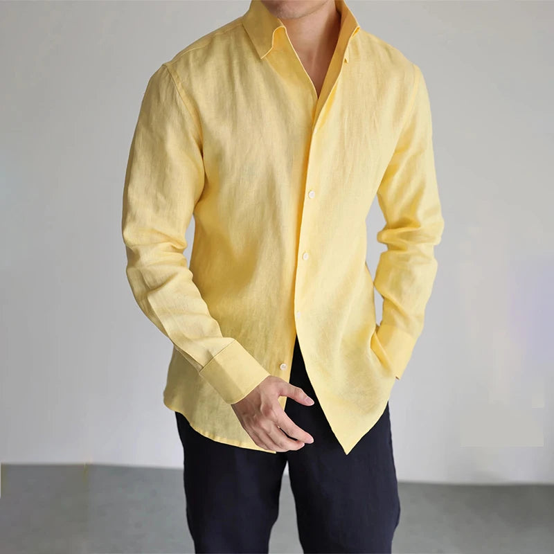 100% Cotton Linen Long Sleeve Baggy Shirt
