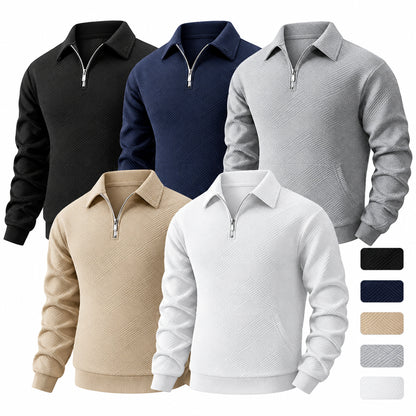 Men’s Quarter-Zip Knit Pullover Sweater