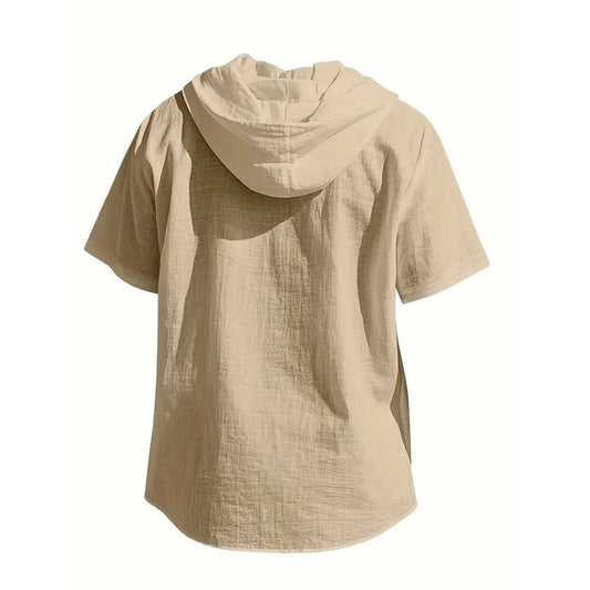 Men's Cotton Linen Short Sleeve Casual Shirt