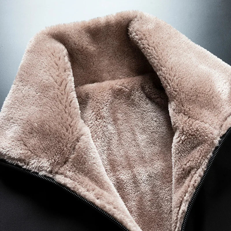 Men's Winter Windproof Fleece Jacket | Thick Warm Zip-Up Coat