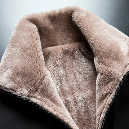 Men's Winter Windproof Fleece Jacket | Thick Warm Zip-Up Coat