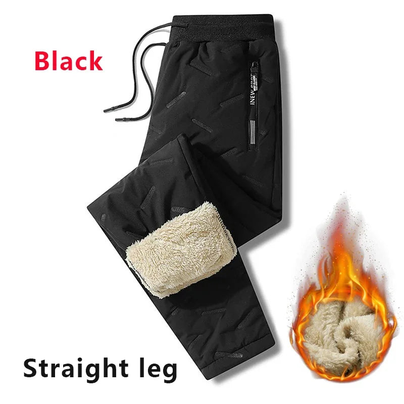 Men's Winter Thick Fleece Sweatpants | Lambswool Thermal Windproof Warm Pants