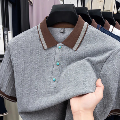 Men's Jacquard Knit Polo Shirt