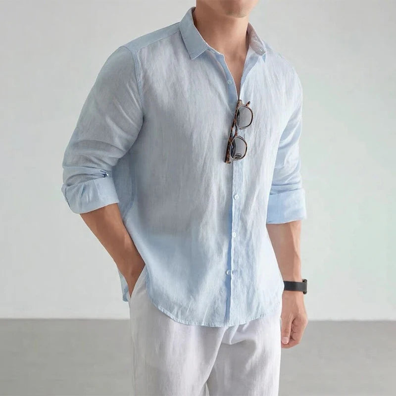 100% Cotton Linen Long Sleeve Baggy Shirt