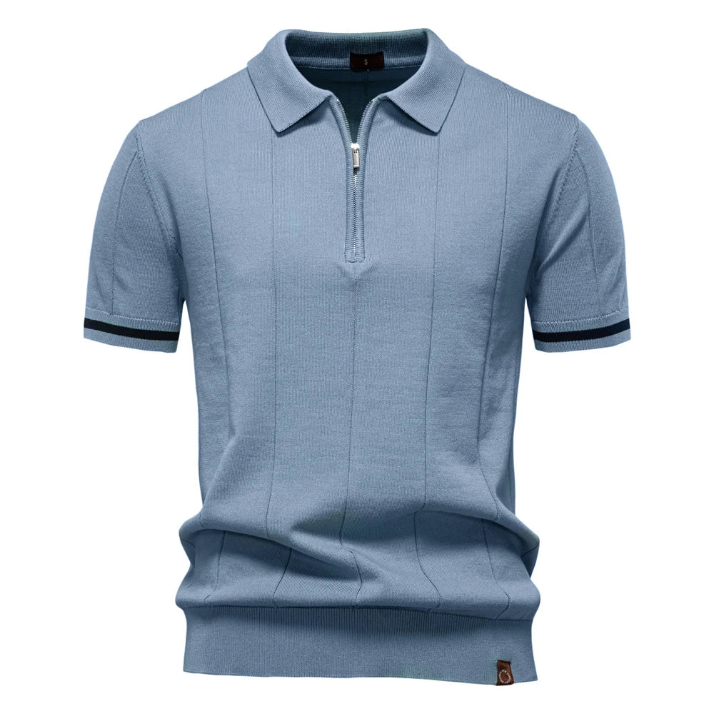 Men's Sport Zipper Polo Shirt
