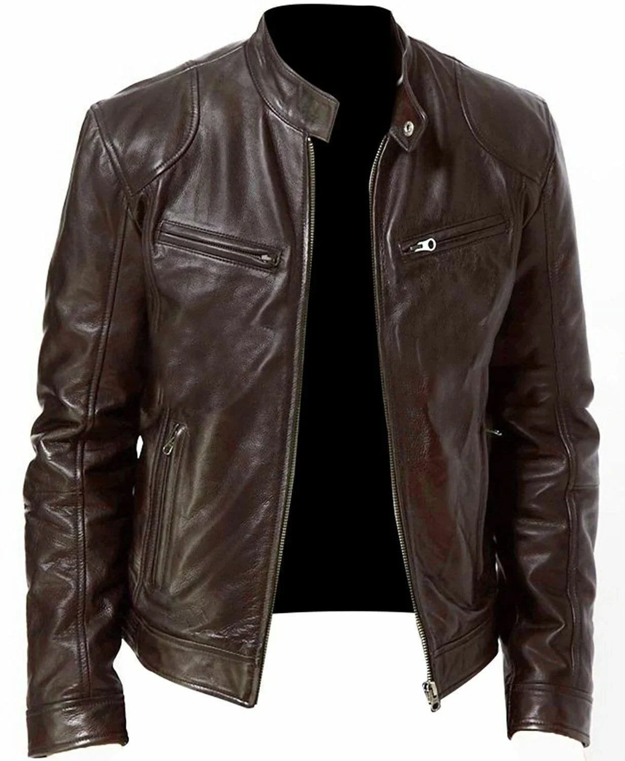Men's PU Leather Bomber Jacket