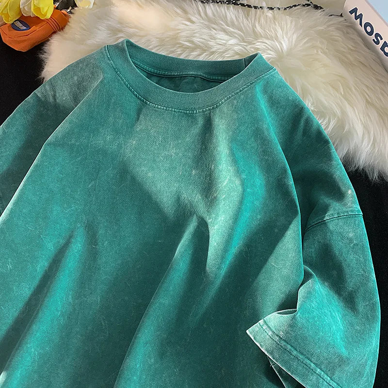 Mineral Washed Y2K Oversized Tee front view