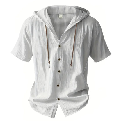 Men's Cotton Linen Short Sleeve Casual Shirt