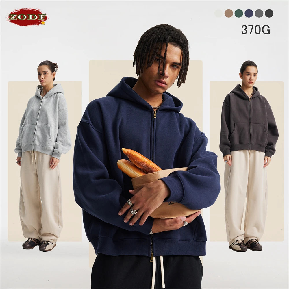 Men's Fleece Boxy Zip-Up Hoodie