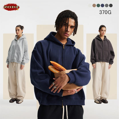 Men's Fleece Boxy Zip-Up Hoodie