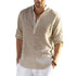 Cotton Linen Relaxed Fit Long Sleeve Shirt front view