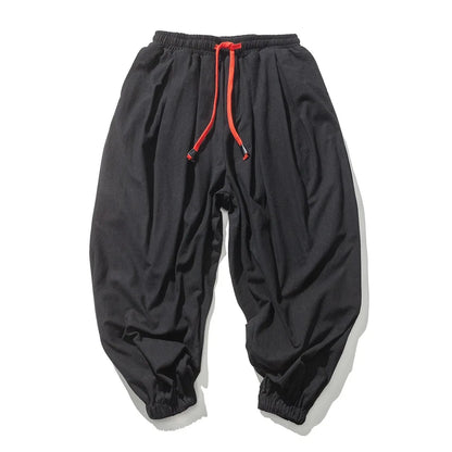 Men's Cotton Linen Wide Leg Harem Pants