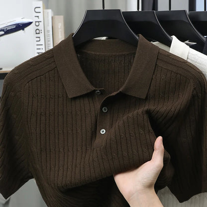 Men's Luxury Jacquard Knitted Polo Shirt