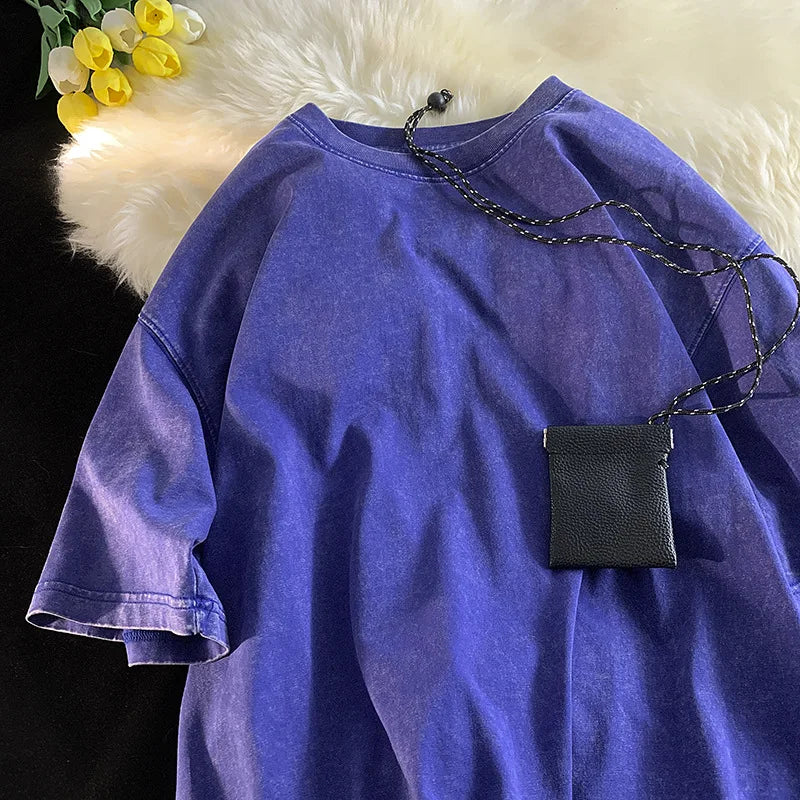 Mineral Washed Y2K Oversized Tee front view