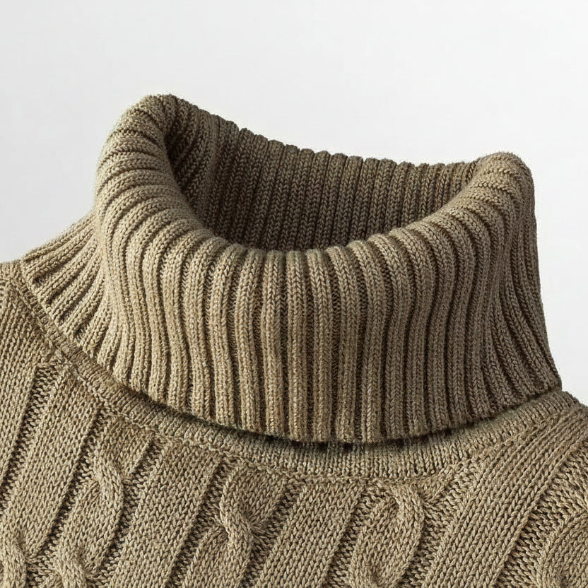 Men's Turtleneck Rollneck Knitted Sweater | Warm Casual Winter Jumper