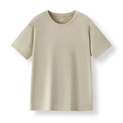 Men’s Khaki Cotton Crew Neck T-Shirt