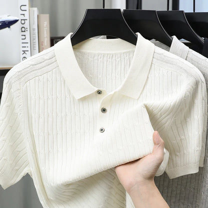 Men's Luxury Jacquard Knitted Polo Shirt