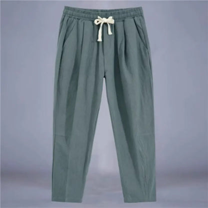 Men's Cotton Loose Fit Straight Leg Drawstring Pants