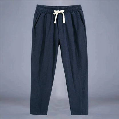 Men's Cotton Loose Fit Straight Leg Drawstring Pants