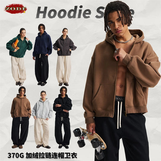 Men's Fleece Boxy Zip-Up Hoodie