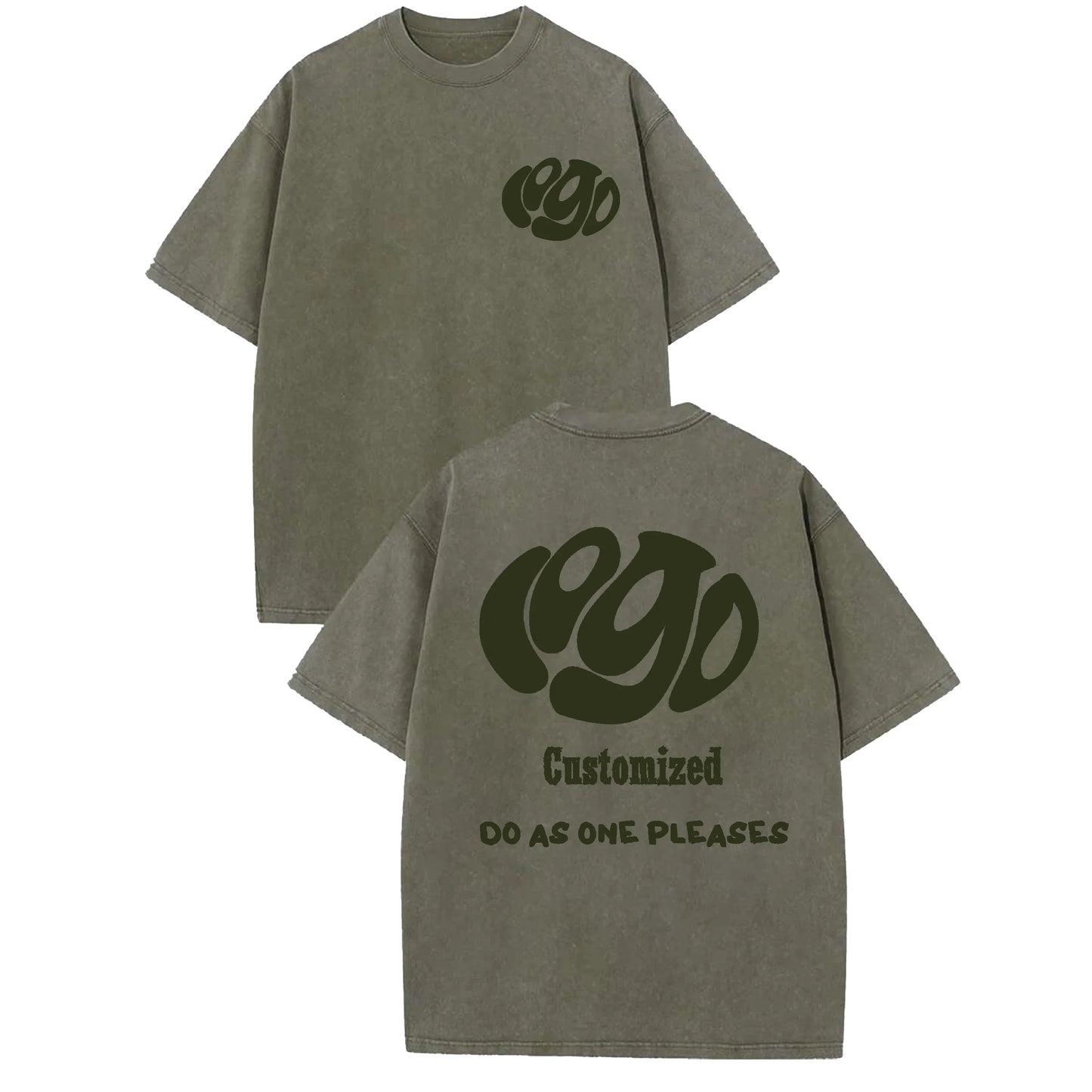 Custom Logo Hip Hop Oversized Washed Tee