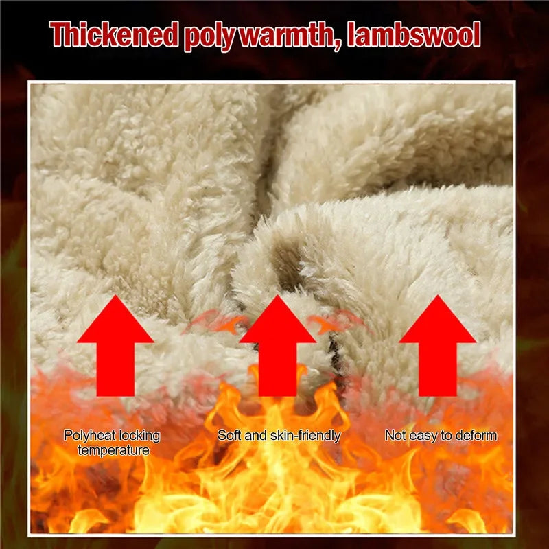 Men's Winter Thick Fleece Sweatpants | Lambswool Thermal Windproof Warm Pants
