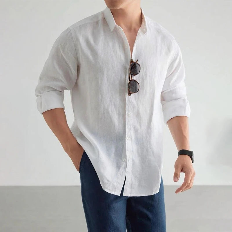100% Cotton Linen Long Sleeve Baggy Shirt