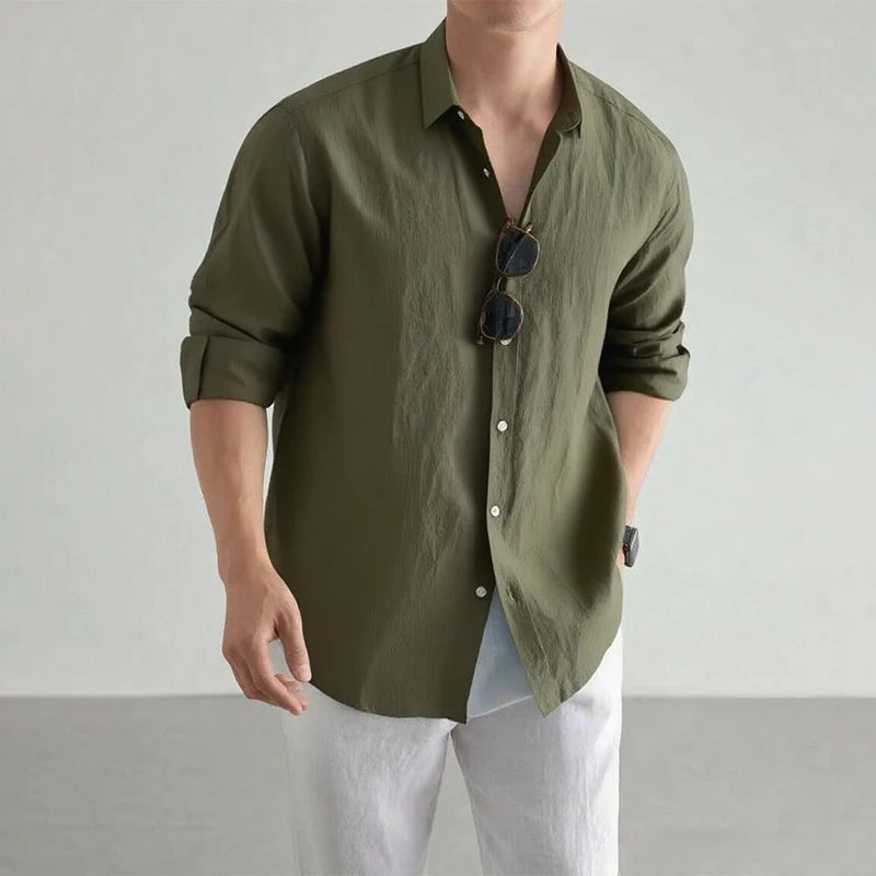 100% Cotton Linen Long Sleeve Baggy Shirt