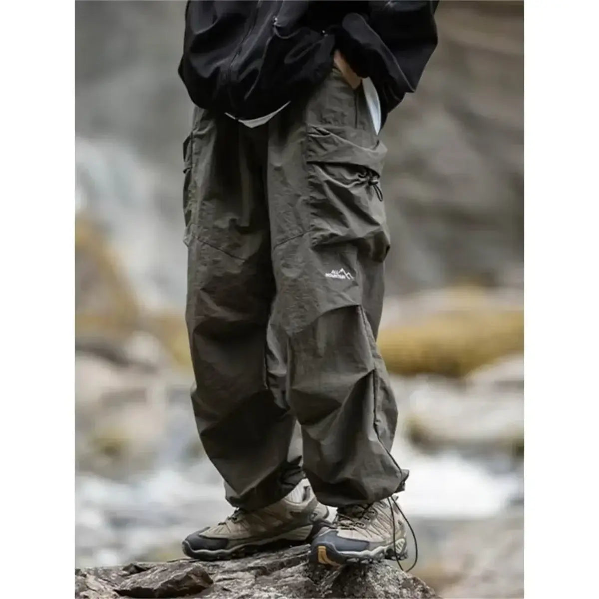 Men's Vintage Baggy Hiking Cargo Pants front view