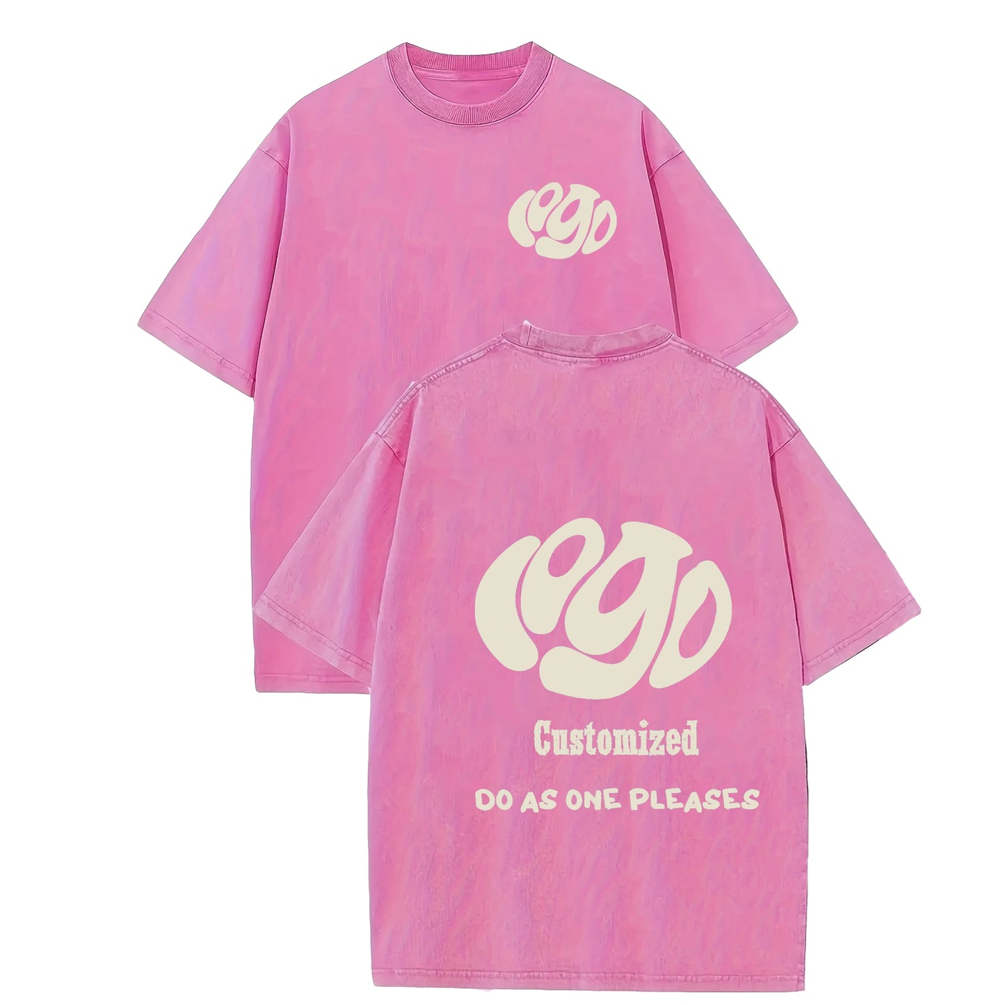 Custom Logo Hip Hop Oversized Washed Tee
