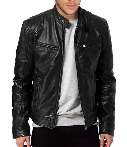 Men's PU Leather Bomber Jacket