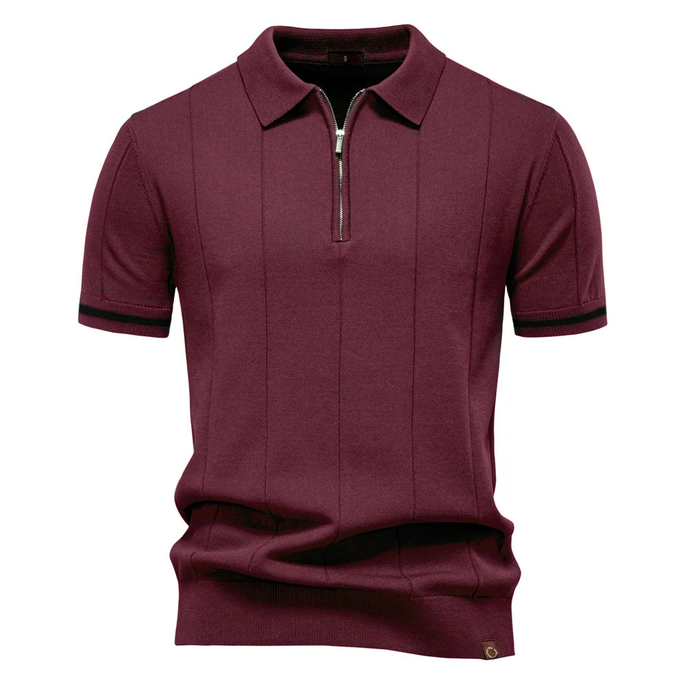 Men's Sport Zipper Polo Shirt