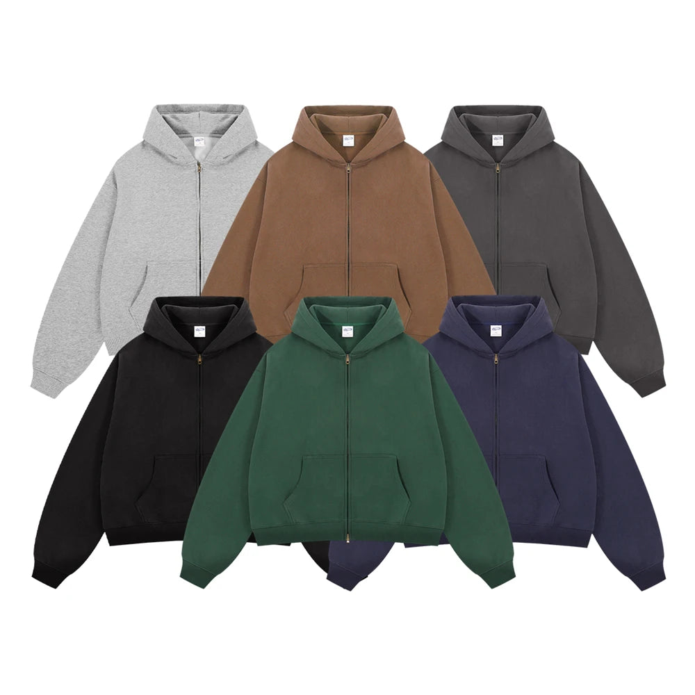 Men's Fleece Boxy Zip-Up Hoodie