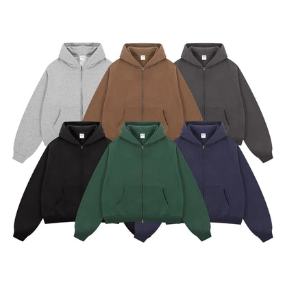 Men's Fleece Boxy Zip-Up Hoodie