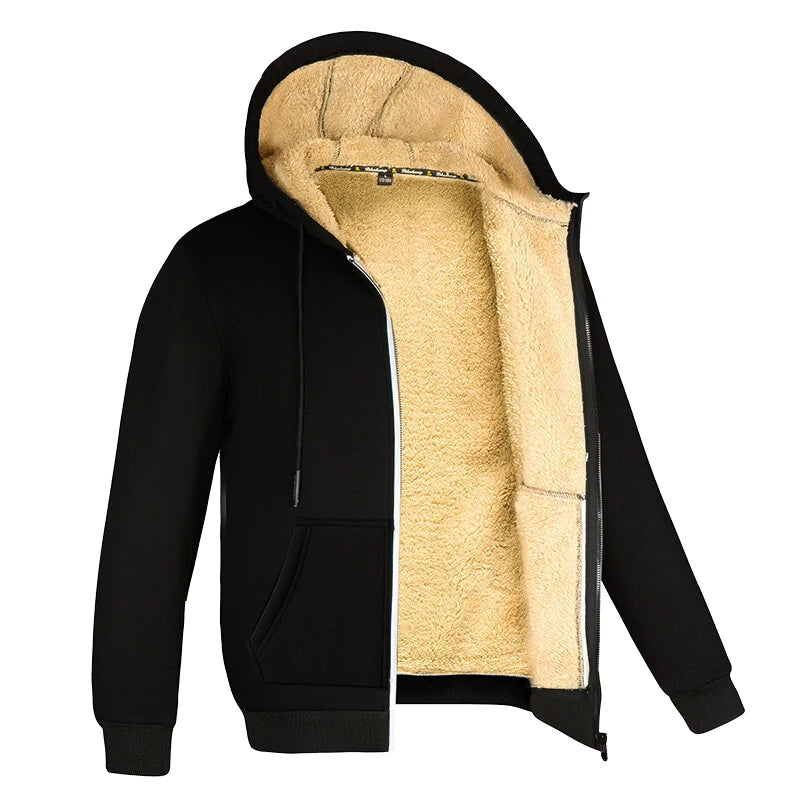 Men's Winter Lambswool Hoodie Jacket