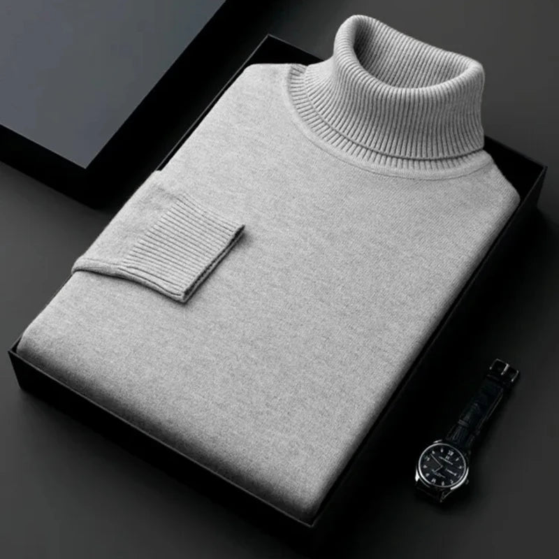 Men's Slim Fit Knitted Turtleneck Pullover Sweater